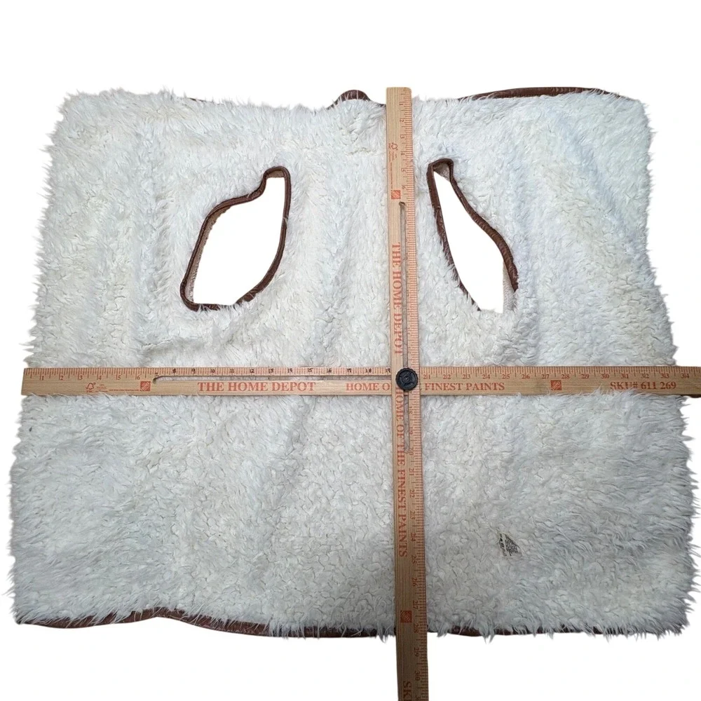 Simply Southern Reversible Sherpa Vest White‎ Fleece  Boho Womens Medium